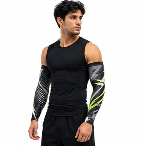 Mangas de compresión deportivas para hombre, personalizadas, transpirables, de secado rápido, elásticas, para fitness, running, ciclismo, entrenamiento, soporte y protección atlética. - Product Image 2