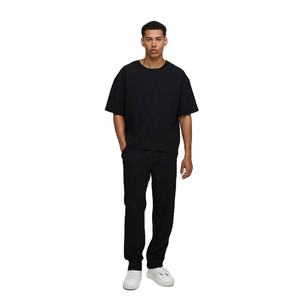 <b>Mens</b> <b>Black</b> Printed/Solid Streetwear Full-Zip Bomber <b>Jacket</b> Matching Heavyweight Wide-Leg Pants Tracksuit OEM ODM Wholesale - Product Image 6