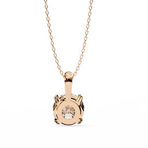<b>Delicate</b> Solitaire <b>Necklace</b> Lab Grown Diamond Brilliant Cut Prong Rose Gold White Gold New Elegant Trendy 14K Diamond Jewelry - Product Image 3