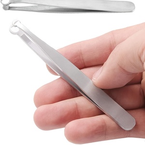 Professional Nose Hair <b>Removal</b> Tweezer Anti Slip Grip Manual Nose Hair Trimming <b>Tool</b> Eyebrow Tweezers Rounded Tip - Product Image 3