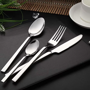 Ensemble de couverts en acier inoxydable miroir pour restaurant et hôtel, manche élégant et minimaliste, réutilisable, couteau, fourchette, cuillère, vaisselle de fête - Product Image 4