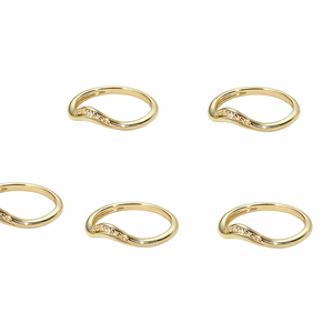 Anillo de Boda Apilable Curvo de Oro Sólido de 14K con Diamantes Creados en Laboratorio, Estilo Banda de Diamantes Ondulada, Anillo de Compromiso a Juego, Regalo para Ella - Product Image 4