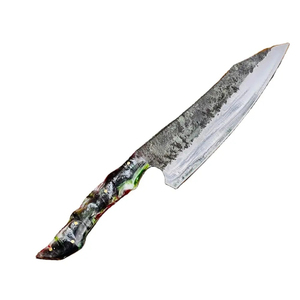 Couteau de chef personnalisé artisanal en acier au carbone Burraq Ecommerce, lame de 8 pouces, épaisseur de 3,0 mm, manche en bois, personnalisable - Product Image 2