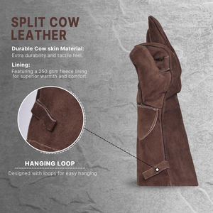 Guantes de Trabajo de Cuero Vacuno de Primera Calidad Directo de Fábrica, Guantes de Seguridad para Soldadura Resistentes a Impactos y al Fuego - Product Image 4