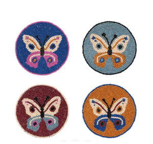 Ensemble de sous-verres décoratifs faits à la main en perles de rocaille pour boissons, sets de table bohèmes colorés, supports de tasses ronds résistants à la chaleur pour la maison - Product Image 1