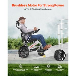 Fauteuil roulant électrique pliable et léger pour adultes, dossier réglable, capacité 300 lbs, moteur 13-Mil - Product Image 5
