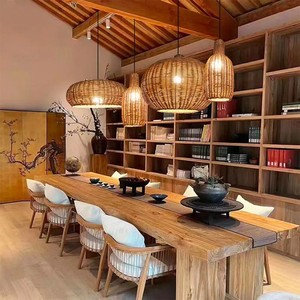 โคมไฟหวายสานมือ ฝาครอบโคมไฟแบบแขวน โคมไฟเพดานสไตล์โบโฮ สำหรับตกแต่งบ้าน ห้องนอน ห้องรับประทานอาหาร ผลิตในเวียดนาม - Product Image 4