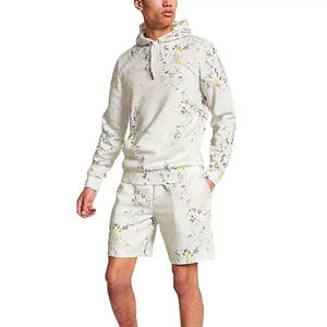 Diseña tu propio conjunto de sudadera con capucha y pantalones cortos para hombre, diseño personalizado, ropa informal, conjunto de sudadera con capucha y pantalones cortos para hombre - Product Image 1