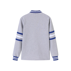Custom Fraternity Sigma Heather Grey Fleece V-Neck <b>Cardigan</b> with Custom Logo with OEM Support with Private Label and Bulk Supply - Product Image 2