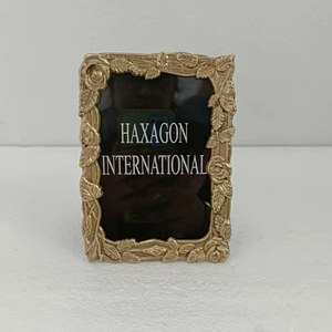 Brass & Glass Eco-Friendly Customizable Photo <b>Frame</b> with Decorative Floating Design for Tabletop - Product Image 5