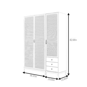 Armario simple tejido de ratán - Product Image 4