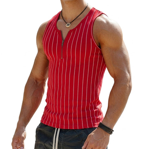 Nouveau design – Débardeur slim à rayures avec quart de zip pour homme – Style décontracté streetwear – T-shirt sans manches – Vente en gros – Débardeurs personnalisés pour hommes - Product Image 5