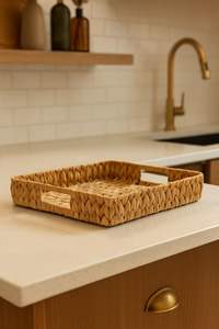 Bandeja Redonda de Ratán con Asas de Ratán, Superventas en Alibaba, Bandeja Organizadora para el Hogar y la Cocina, Colección Hecha a Mano - Product Image 2