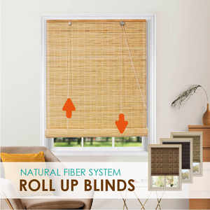 Persianas Romanas de Bambú Decorativas, Inalámbricas, Integradas, de Diseño Natural, para Interiores Ecológicos - Product Image 2