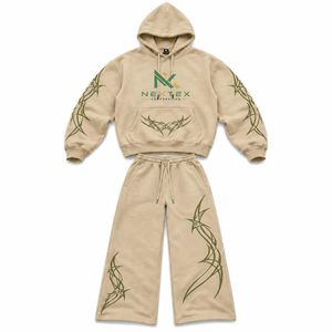 Custom <b>Men</b> Tribal Print Pullover Hoodie Wide Leg Sweatpants Set 2 Piece <b>Winter</b> Y2K Streetwear Hip Hop Fleece Tracksuit <b>Clothes</b> - Product Image 5