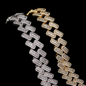 Outstanding Full Iced Round Cut Moissanite Diamond 925 Sterling <b>Silver</b> <b>Cuban</b> <b>Link</b> Hip Hop Stylish Man's & Women's Designer <b>Chain</b> - Product Image 3