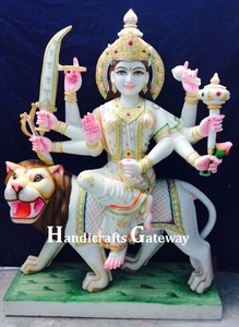 ที่ไม่ซ้ำกันหินอ่อน Maa Durga รูปปั้น - Product Image 2