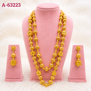 MOLL JEWELLERS ชุดสร้อยคอและต่างหูโลหะผสมสังกะสีชุบเงินคลาสสิกสำหรับผู้หญิงเครื่องประดับเจ้าสาว A-63223 - Product Image 1