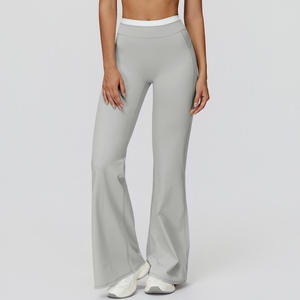 Stylish Women <b>Flared</b> Yoga Pants High Waist Four Way Stretch Lounge Trousers for Fitness and Daily Wear - Product Image 6