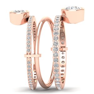 Bagues de promesse de mariage en or massif 14 carats avec diamants HPHT CVD cultivés en laboratoire pour femmes, certifiées IGI, bijoux fins, prix de gros REYES - Product Image 3