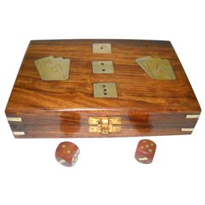 Juegos de madera de alta calidad, dados de forma cuadrada, artículo decorativo para el hogar, caja de madera pulida con incrustaciones, artículo superior de madera Sheesham, diseño único - Product Image 1