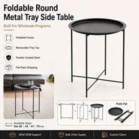 Table d'appoint moderne en acier thermolaqué avec plateau pliable et dessus amovible pour les acheteurs en gros de meubles de maison