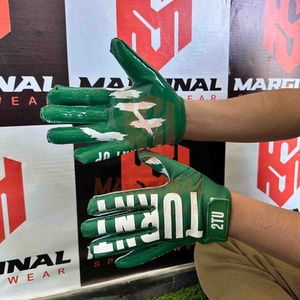 Custom Design American Football Receiver <b>Gloves</b> Ultra Sticky Palm Hand Grips Durable Breathable American Football <b>Gloves</b> for Men - Product Image 1