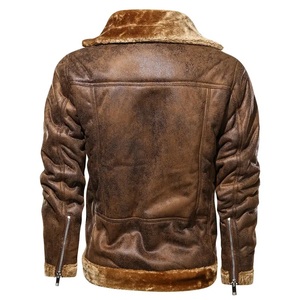 Chaqueta de Cuero PU Negra para Hombre con Forro de Piel Sintética, Cierre Frontal con Cremallera, Dos Bolsillos, Estilo Motero, Ropa de Invierno - Product Image 5