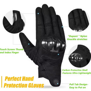 Gants de course d'hiver personnalisés à doigts entiers, coupe-vent, grande taille, protection articulaire en fibre de carbone, antidérapants, imperméables, pour motards et cyclistes - Product Image 2