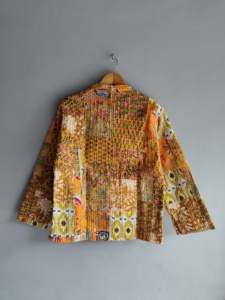 Quilted <b>Patchwork</b> <b>Jacket</b> Women's Mandarin Collar Full Sleeve Cotton Autumn Style Regular Length Button Closure gifts for her - Product Image 6