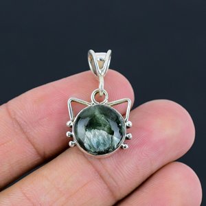 Colgante de Plata de Ley 925 Artesanal al por Mayor con Engaste de Bisel Hecho a Mano de Serafinita, Estilo Casual/Deportivo para Mujer/Unisex - Product Image 5