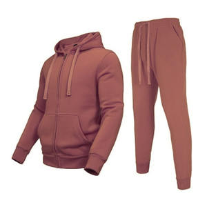 Survêtement unisexe uni respirant en polyester/coton, pull à manches longues avec capuche, cordon de serrage, taille élastique, impression de logo personnalisée - Product Image 3