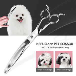 High Quality 8.0 Inch Japan Steel <b>Dog</b> Pet Grooming Hair Styling Scissors Blunt Tip Shear Stainless Steel Hot Sale Free Shipping - Product Image 3