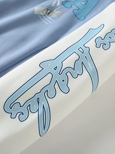 Custom <b>Men's</b> Varsity <b>Jacket</b> Light Blue Letter Embroidery Casual Autumn Coat with <b>White</b> Sleeves and LA Design <b>Men's</b> <b>Jackets</b> - Product Image 3