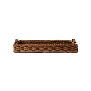 Nueva Bandeja Rectangular de Ratán Natural Minimalista, Diseño Plano, Bandeja de Servicio Sostenible, Venta al Por Mayor, Proveedor OEM, Artículos de Cocina - Product Image 1