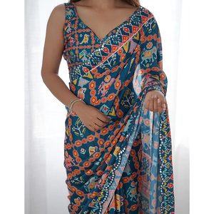 <b>Women</b> Cotton <b>Saree</b> with Breathable Natural Fabric Traditional Patterns Comfortable Drape and Timeless Style <b>for</b> Daily Ethnic - Product Image 1