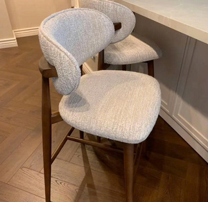 Taburete de Bar Moderno de Madera de Teca con Diseño de Mediados de Siglo, Duradero y Estable para Bar en Casa y Muebles de Isla de Cocina - Product Image 2