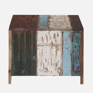Mesa de Centro de Madera Reciclada Rústica Hecha a Mano con Acabado Desgastado y Cajón de Almacenamiento Integrado para Sala de Estar - Product Image 5