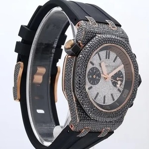 Luxury <b>Men's</b> VVS Moissanite Diamond <b>Watch</b> Fully Iced Out Skeletal <b>Quartz</b> Movement Fashion Business Style Jewelry - Product Image 3