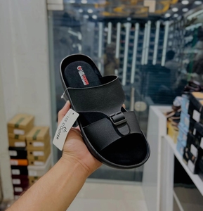 Fox Men Genuine Leather Casual Flat <b>Sandals</b> Open Toe Buckle Closure Breathable Front/Rear Strap Anti-Slip Rubber Outsole - Product Image 2