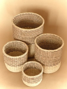 Decorative Wicker Waste <b>Bin</b> Set Of 2 Perfect For Bedroom Office And Home Organization Purpose Handcrafted From India - Product Image 3