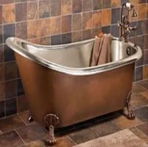 <b>Bath</b> Tub Free Standing Skirted Base Double Slipper Antique Handmade Modern Antique Handmade Modern Design Bathroom Copper - Product Image 3
