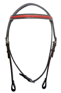 Cómoda Brida de Cuero Negra y Marrón para Caballo con Diadema de Cristal, Arnés de Cuero Ajustable de Alta Calidad - Product Image 6