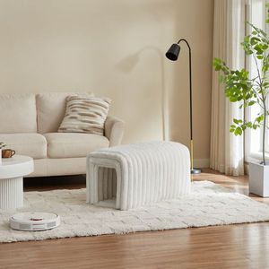 Panca contenitore ottomana in velluto a coste, cuccia per gatti, arredo per animali domestici, per soggiorno, ingresso, camera da letto - Product Image 2