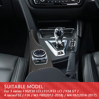 Bouton de console centrale en fibre de carbone pour BMW Série 3/4 F30 LCI F36 M3 F80, accessoires de modification intérieure automobile