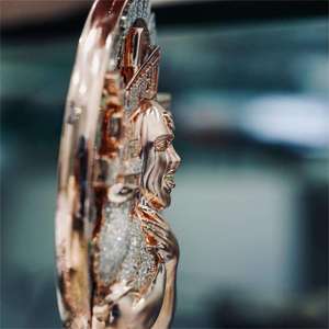 จี้ AMBER JEWELS P-512 ทองคำขาว 14k ชุบทองคำชมพู  โลหะผสมสังกะสี ประดับเพชรแล็บโกรว์ ทรงเหลี่ยมเจียระไนแบบบริลเลียนท์ สไตล์ฮิปฮอป  จี้แบบติดตั้งได้กับเครื่องประดับอื่นๆ - Product Image 4