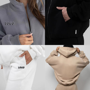 Conjunto de Sudadera con Capucha y Pantalones Deportivos Unisex para Hombre y Mujer, 500 GSM, Talla Grande, Personalizable, con Cierre Completo - Product Image 2