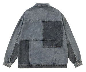 Men's Jeans <b>Jacket</b> Gray Color Long Sleeve Cotton Made Side Pocket Jeans <b>Jackets</b> With Button Snap Closure - Product Image 2