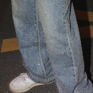 Fashionable Casual Men's Rhinestone Flare <b>Pants</b> <b>Slim</b> <b>Fit</b> Comfortable Straight Mid Lightweight Eco-Friendly Breathable 100% - Product Image 5