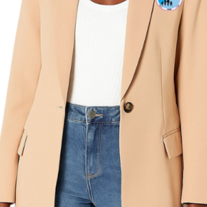 Blazer Largo Color Champán para Mujer, Corte Entallado, Frente Abierto, Ropa Formal de Oficina, Estilo Casual de Negocios, Prenda de Moda - Product Image 5